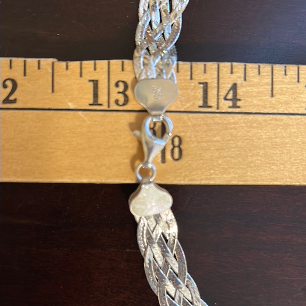 Sterling silver braided serpentine necklace - Picture 5 of 5